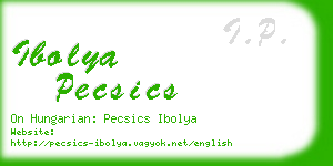 ibolya pecsics business card